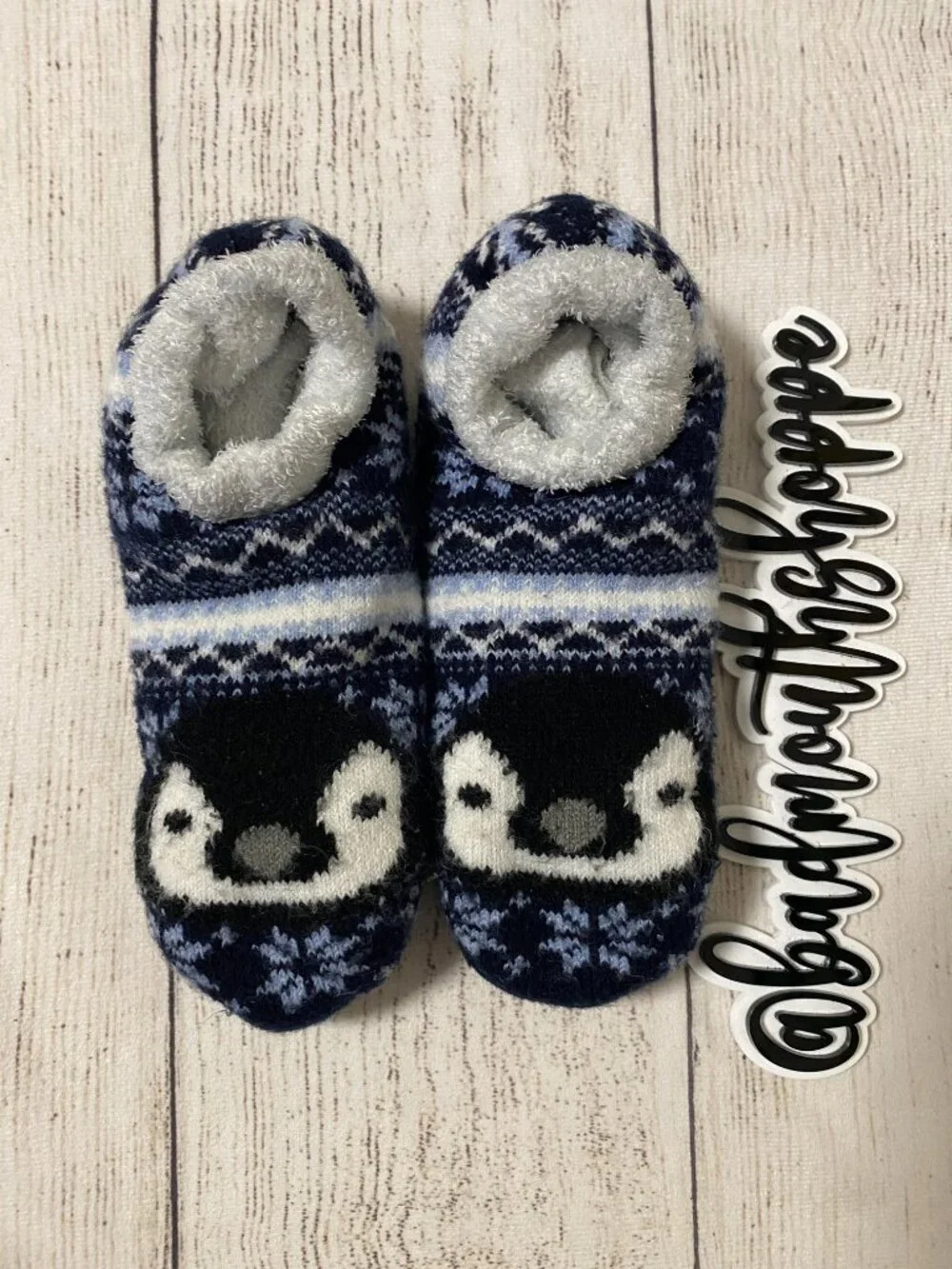 3 Pack Winter Warm Grippy Fuzzy Ankle Slipper Socks - Penguin Polar Bear Panda